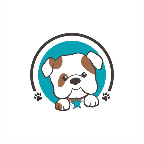 Cute Dog Head Mascot Illustration — Stock Vector