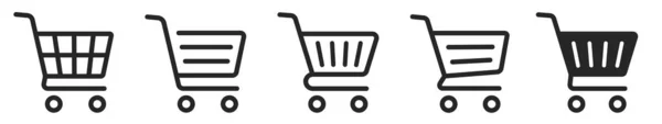 Shopping Cart Icons Set Shopping Basket Icon Collection Shopping Cart — Stock Vector