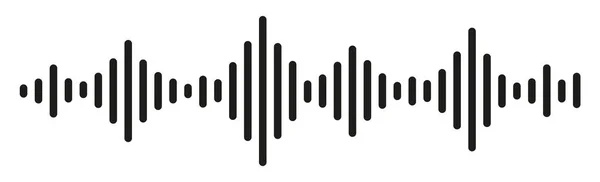 Sonido Ondas Audio Líneas Onda Sonora Monocromas Símbolo Ritmo Ondas Ilustración De Stock