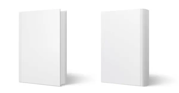 Book Cover Blank White Vertical Mockup Blank Book Template Mockup — Stock Vector