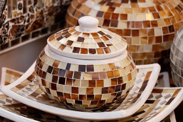 Moderno Progettato Arabo Medio Orientale Colorato Ceramica Display Negozio Turco — Foto Stock