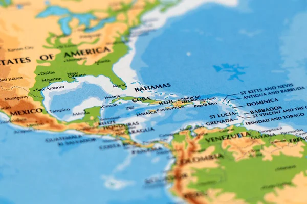 Mapa Mundial América Del Sur Del Norte Con Separación Del —  Fotos de Stock