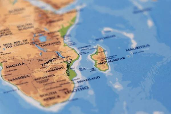 Mapa Mundial Los Países Africanos Mar Arábigo Isla Madagascar Zambia —  Fotos de Stock