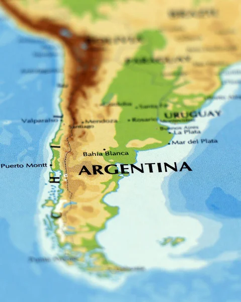 Mapa Mundial América Del Sur Argentina Primer Plano —  Fotos de Stock