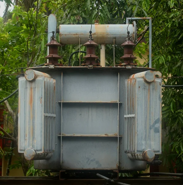 Transformator Elektryczny Słupku — Zdjęcie stockowe