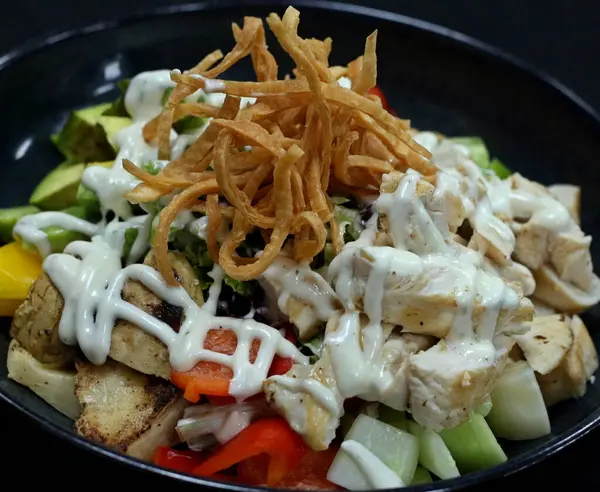 stock image cobb salad with ranch dressing