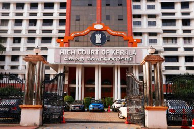 Kerala, India - March 16, 2023  kerala high court front view in close up, ernakulam kochi clipart