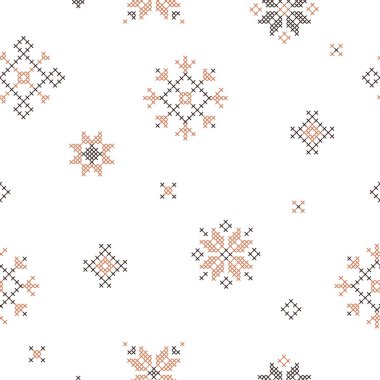 Ethnic folk Ukrainian doodle ornament seamless vecor pattern clipart