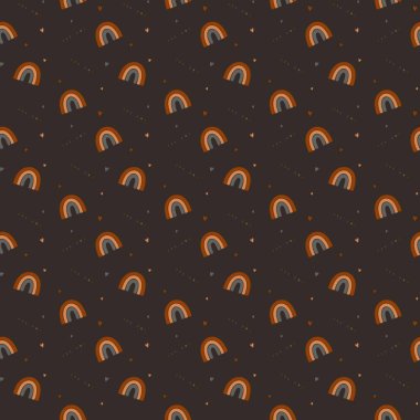 Boho dijital kusursuz desenler. Noktalar, gökkuşakları, soyut, geometrik boho deseni