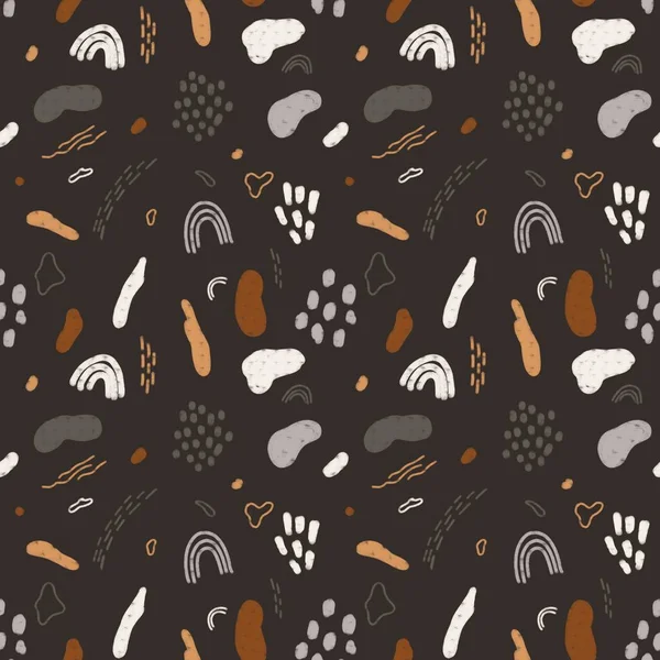Boho dijital kusursuz desenler. Noktalar, gökkuşakları, soyut, geometrik boho deseni