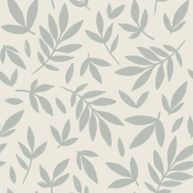 Şirin çocuk odası dikişsiz desen, duvar kağıdı deseni, kağıt tasarımı, yeni doğmuş kumaş, tekstil, rahat boho dalı ve yapraklar, nane, bej