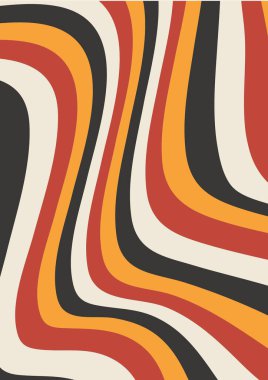 Retro Groovy dalga kağıtları, çok renkli 90 'lar, 70' lerin arka planı, Orta Yüzyılın Kapağı, Kusursuz Değil