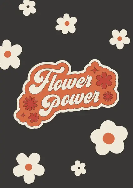Moda retro pozitif titreşimler motivasyon kartı kağıdı, orta yüzyıl tasarımı, hippi tarzı