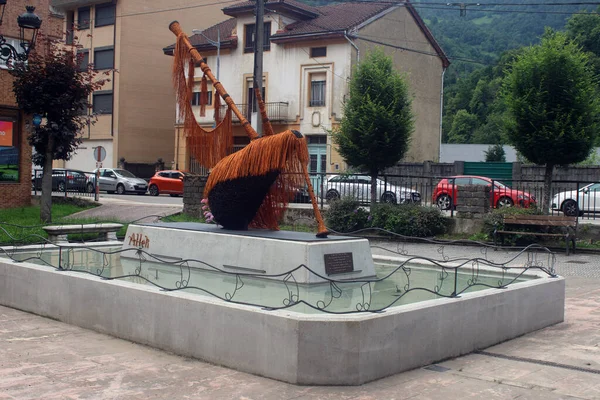 stock image monument to the bagpipes located in Cabaaquinta in Asturias, Spain