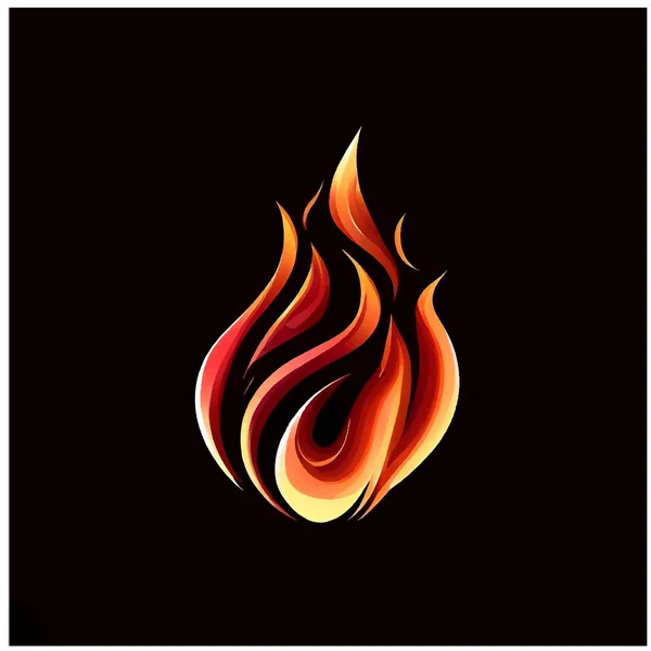 Siyah Ekran Yangın Logosu Illüstrasyonu — Stok Vektör