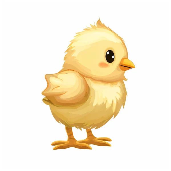 Векторная Иллюстрация Цыплят Желтым Цветом Милая Маленькая Курица Белом Фоне — стоковый вектор