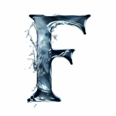 Suyun büyük harfi F ve boş resim arkaplanı