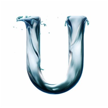 Suyun büyük harfi U ve boş resim arkaplanı