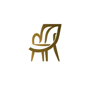 Kahverengi koltuk logosu beyaz tuval üzerinde