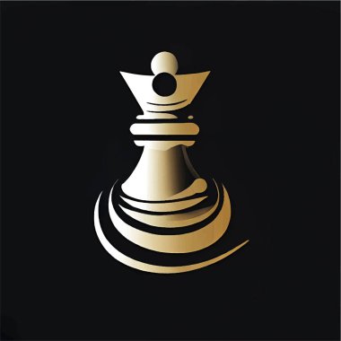 Satranç oyunu kraliçe logosu illüstrasyonu