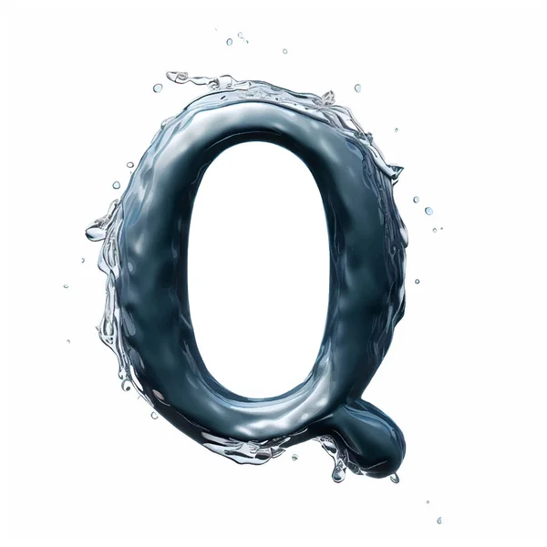 stock vector capital letter q in water with blank image background. letter q of water alphabet isolated on white background. 