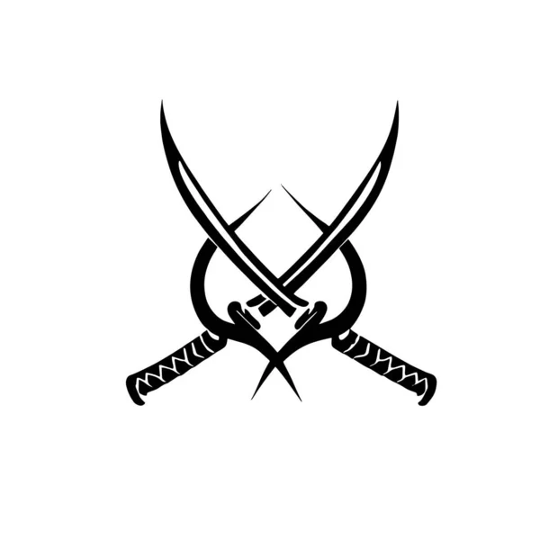 Логотип Иллюстрация Черных Катан Белом Фоне — стоковый вектор