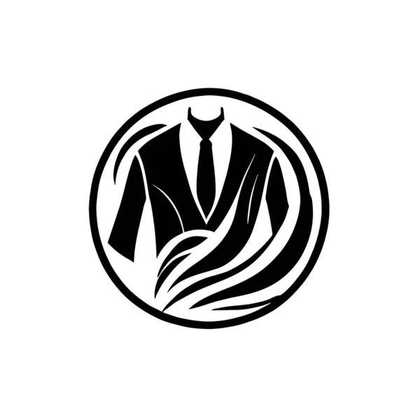 Ilustración Del Logotipo Sastrería Negro Sobre Lienzo Blanco — Vector de stock