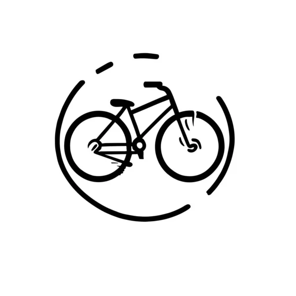 Illustration Logo Vélo Noir Sur Fond Blanc — Image vectorielle
