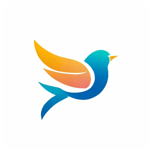 Colorful Bird Logo Illustration White Canvas — Stock Vector