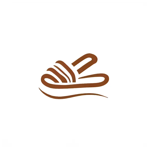 Illustration Logo Flip Flop Couleur Marron — Image vectorielle