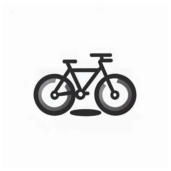 Logotipo Negro Bicicleta Ilustración Sobre Fondo Blanco — Archivo Imágenes Vectoriales