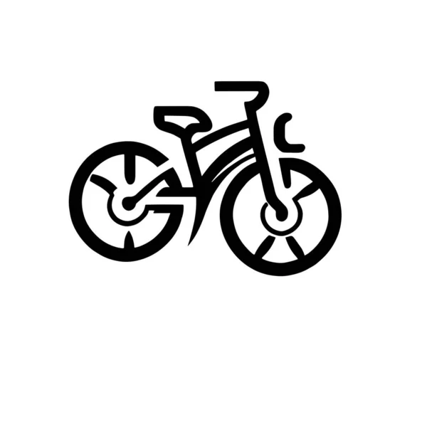 白い背景に黒い自転車のロゴのイラスト — ストックベクタ