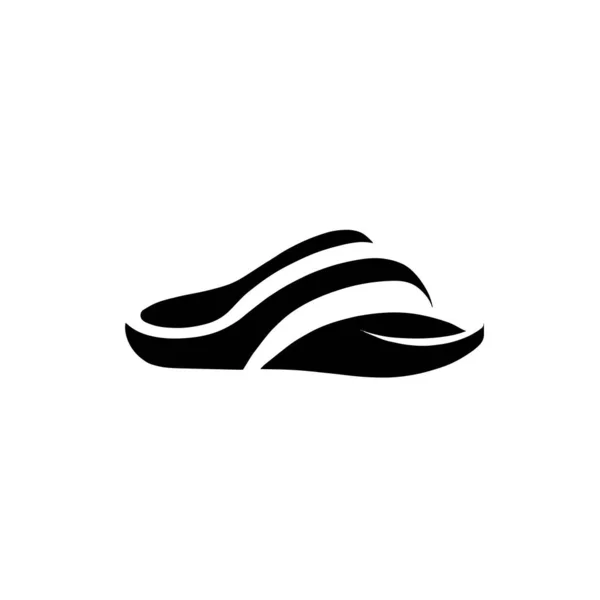 Illustration Logo Flip Flop Couleur Noire — Image vectorielle