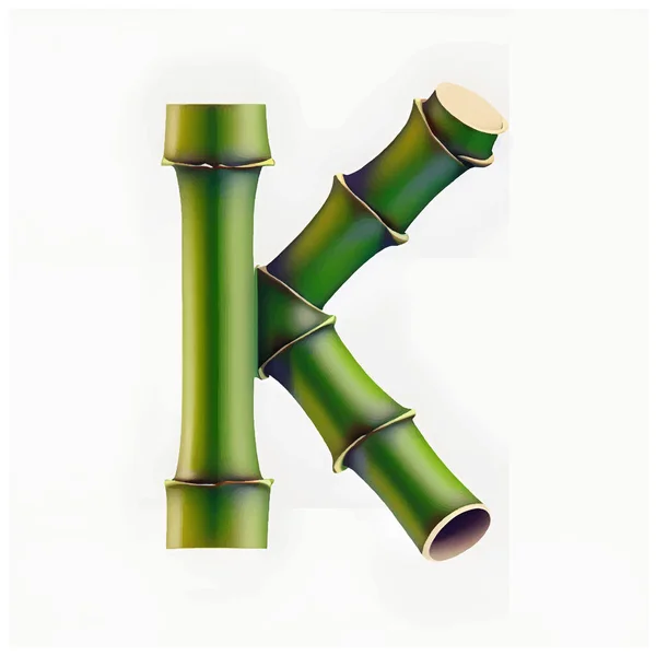 大写字母K 竹绿色 白色背景 — 图库矢量图片