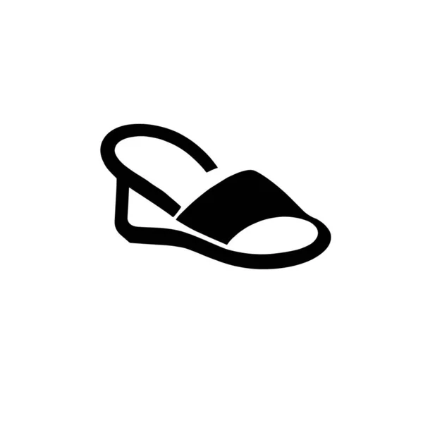 Ilustración Del Logotipo Flip Flop Color Negro — Vector de stock