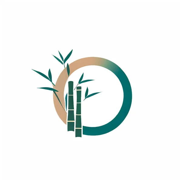 Illustration Logo Des Produits Bambou Sur Toile Blanche — Image vectorielle