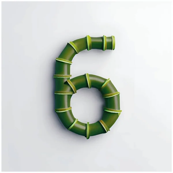 六号绿色竹子 白色背景绿色竹子 — 图库矢量图片