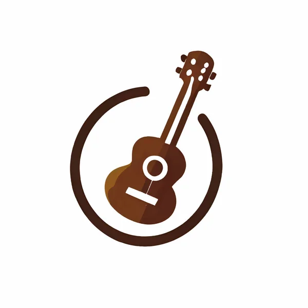 Beyaz Ekranda Gitar Logosu Çizimi — Stok Vektör
