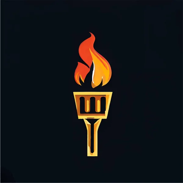 Ilustração Logotipo Tocha Uma Tela Escura Para Destacar —  Vetores de Stock