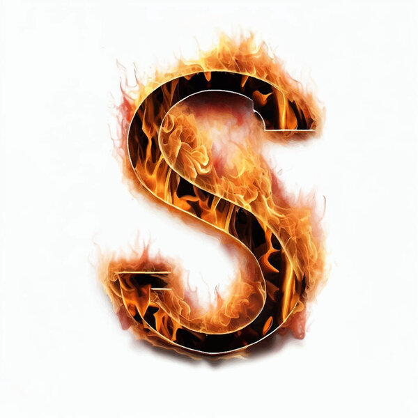capital letter s in on fire