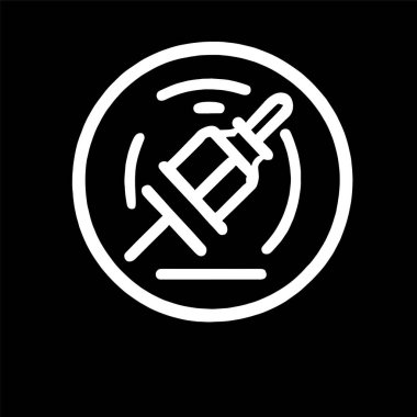 Beyaz arkaplanda siyah iğne simgesi çizimi