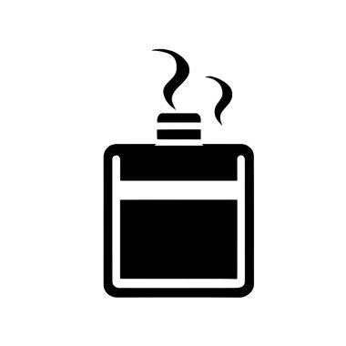 Beyaz arkaplanda siyah renkli parfüm şişesi simgesi