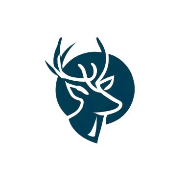 beyaz bir tuval üzerinde geyik logosu