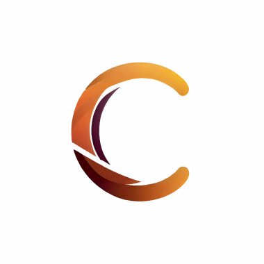 Beyaz arkaplandaki c harfinin logo çizimi