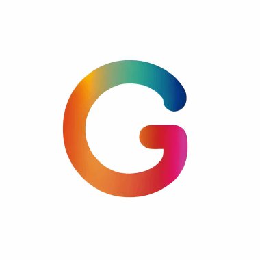 Beyaz arkaplandaki g harfinin logo çizimi
