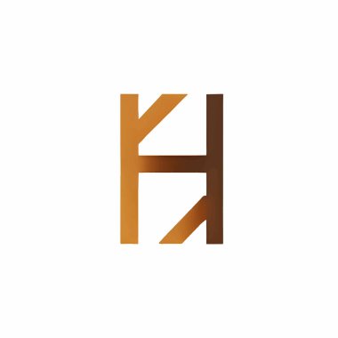 Beyaz arkaplanda h harfinin logo çizimi