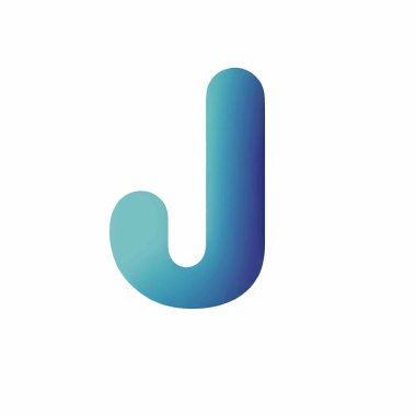 Beyaz arkaplandaki J harfinin logo çizimi