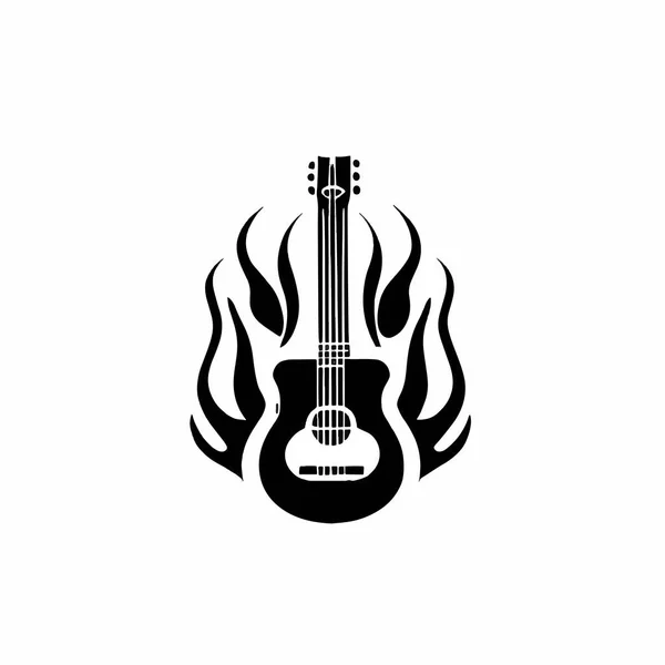 Gitar Logosu Illüstrasyonuname — Stok Vektör