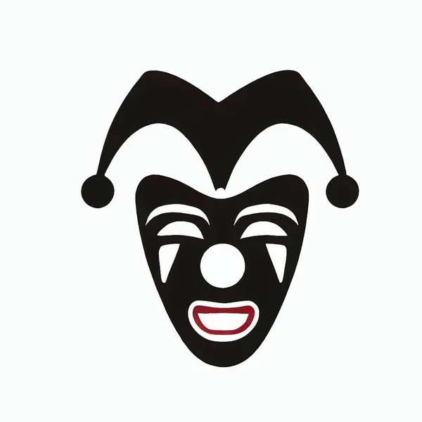 Teatro Clown Maschera Icona Illustrazione — Vettoriale Stock