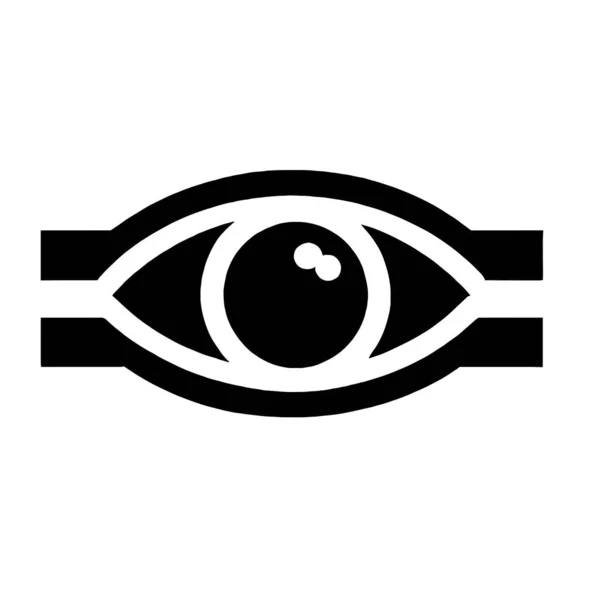 Eye Icon Black Color White Screen — Stock Vector